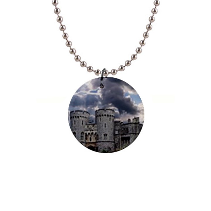 Castle Building Architecture 1  Button Necklace