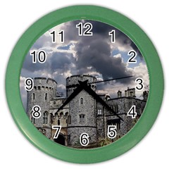 Castle Building Architecture Color Wall Clock by Celenk