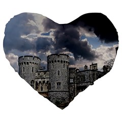 Castle Building Architecture Large 19  Premium Heart Shape Cushions by Celenk