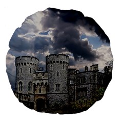 Castle Building Architecture Large 18  Premium Flano Round Cushions by Celenk