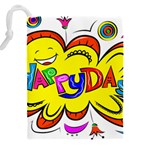 Happy Happiness Child Smile Joy Drawstring Pouch (5XL) Back