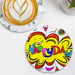 Happy Happiness Child Smile Joy UV Print Round Tile Coaster Front