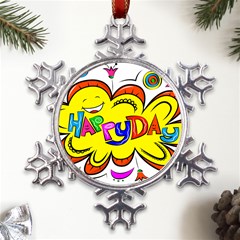 Happy Happiness Child Smile Joy Metal Large Snowflake Ornament