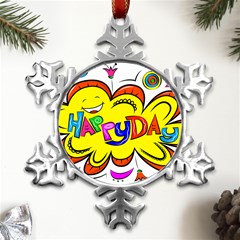 Happy Happiness Child Smile Joy Metal Small Snowflake Ornament