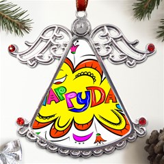 Happy Happiness Child Smile Joy Metal Angel With Crystal Ornament