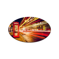 Telephone Box London Night Sticker (oval) by Uceng