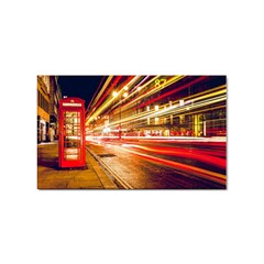 Telephone Box London Night Sticker (rectangular) by Uceng