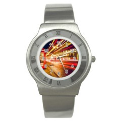 Telephone Box London Night Stainless Steel Watch by Uceng