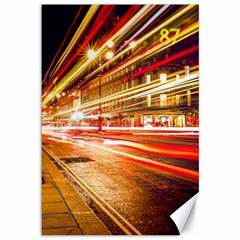 Telephone Box London Night Canvas 12  X 18  by Uceng