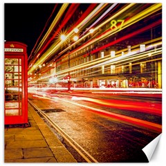 Telephone Box London Night Canvas 16  X 16  by Uceng