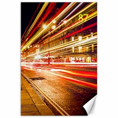 Telephone Box London Night Canvas 24  X 36  by Uceng