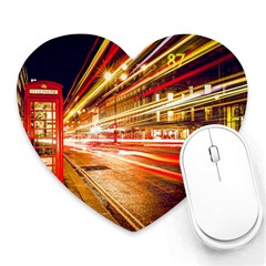 Telephone Box London Night Heart Mousepad by Uceng