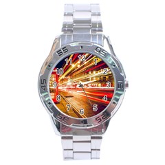 Telephone Box London Night Stainless Steel Analogue Watch by Uceng