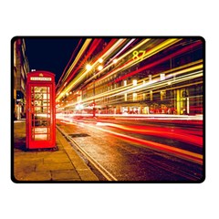 Telephone Box London Night Two Sides Fleece Blanket (small) by Uceng