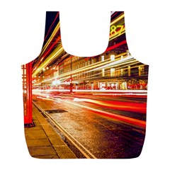 Telephone Box London Night Full Print Recycle Bag (l) by Uceng