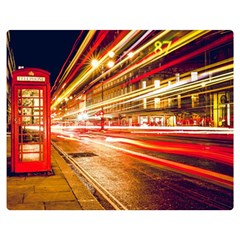 Telephone Box London Night Two Sides Premium Plush Fleece Blanket (medium) by Uceng