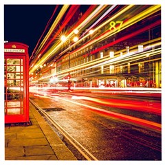 Telephone Box London Night Wooden Puzzle Square by Uceng