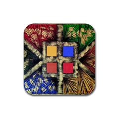 Acrylic Painting  Rubber Coaster (square) by Rbudhiya