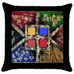 Acrylic Painting  Throw Pillow Case (black) by Rbudhiya