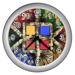 Acrylic Painting  Wall Clock (silver) by Rbudhiya