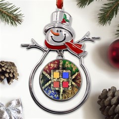 Acrylic Painting  Metal Snowman Ornament