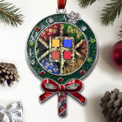 Acrylic Painting  Metal X mas Lollipop With Crystal Ornament