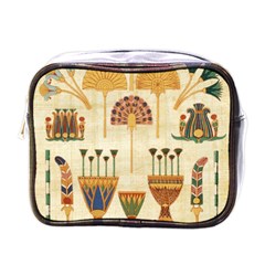 Egyptian Paper Papyrus Hieroglyphs Mini Toiletries Bag (one Side) by Vaneshop