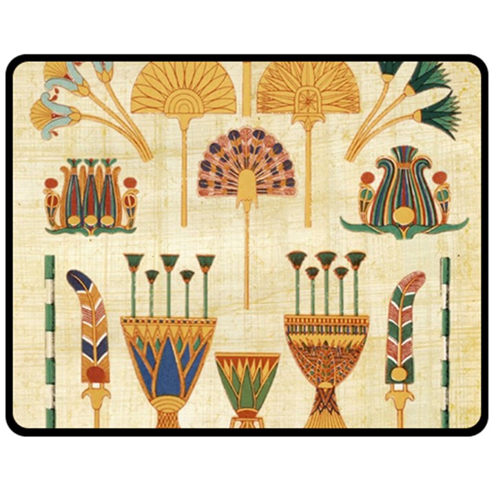 Egyptian Paper Papyrus Hieroglyphs Two Sides Fleece Blanket (Medium)