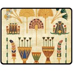 Egyptian Paper Papyrus Hieroglyphs Two Sides Fleece Blanket (Medium) 58.8 x47.4  Blanket Back