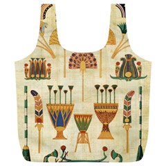 Egyptian Paper Papyrus Hieroglyphs Full Print Recycle Bag (xl) by Vaneshop