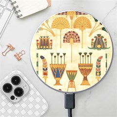 Egyptian Paper Papyrus Hieroglyphs Wireless Fast Charger(white) by Vaneshop