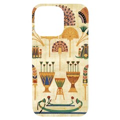 Egyptian Paper Papyrus Hieroglyphs Iphone 14 Pro Max Black Uv Print Case