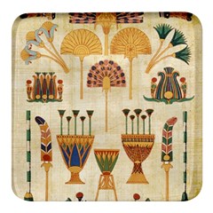 Egyptian Paper Papyrus Hieroglyphs Square Glass Fridge Magnet (4 Pack)