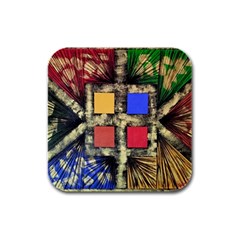 Acrylic Painting  Rubber Square Coaster (4 Pack) by Rbudhiya