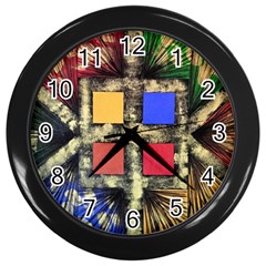 Acrylic Painting  Wall Clock (black) by Rbudhiya