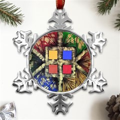 Acrylic Painting  Metal Small Snowflake Ornament