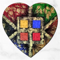 Acrylic Abstract Art Design  Jigsaw Puzzle (heart)