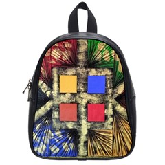 Acrylic Abstract Art Design  School Bag (small)