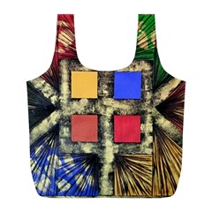 Acrylic Abstract Art Design  Full Print Recycle Bag (l)