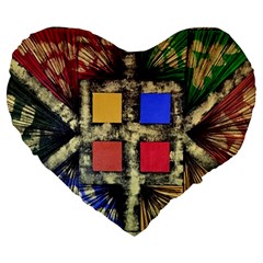 Acrylic Abstract Art Design  Large 19  Premium Flano Heart Shape Cushions by Rbudhiya