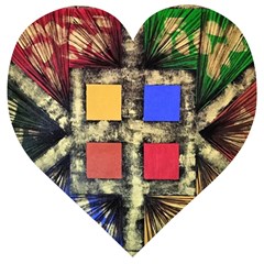 Acrylic Abstract Art Design  Wooden Puzzle Heart by Rbudhiya