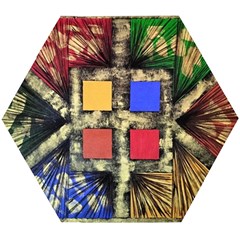 Acrylic Abstract Art Design  Wooden Puzzle Hexagon by Rbudhiya