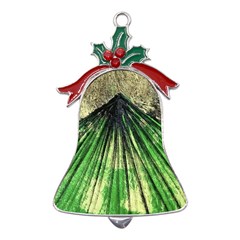 Acrylic Abstract Art Design  Metal Holly Leaf Bell Ornament