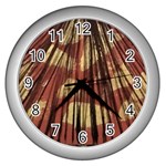 Acrylic abstract art design  Wall Clock (Silver) Front