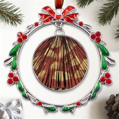 Acrylic Abstract Art Design  Metal X mas Wreath Ribbon Ornament