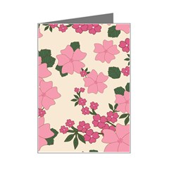 Floral Vintage Flowers Mini Greeting Card by Dutashop