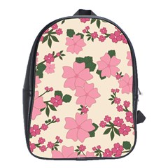 Floral Vintage Flowers School Bag (large)