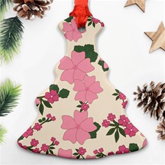 Floral Vintage Flowers Christmas Tree Ornament (two Sides)