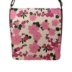 Floral Vintage Flowers Flap Closure Messenger Bag (l)