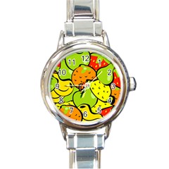 Fruit Food Wallpaper Round Italian Charm Watch by Dutashop